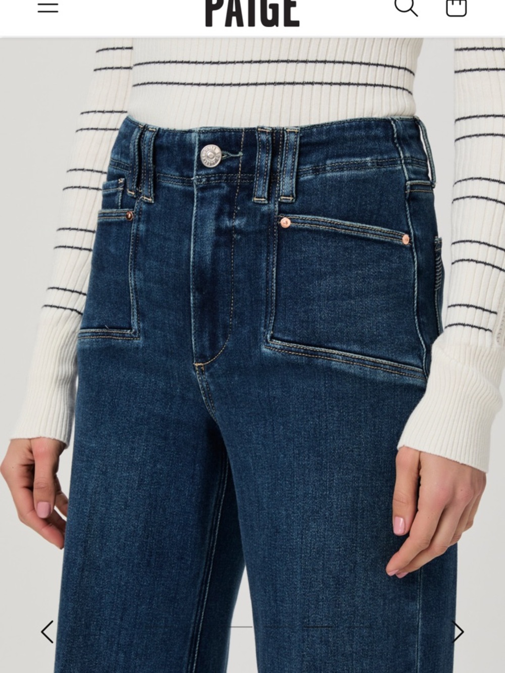 PAIGE ANESSA Wide-Leg Jean - size 33 - Amoroso wash - Picture 3 of 8